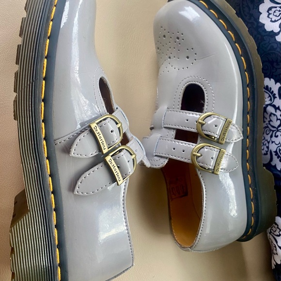 Dr. Martens Gray Leather Mary Jane Shoes - Picture 6 of 6